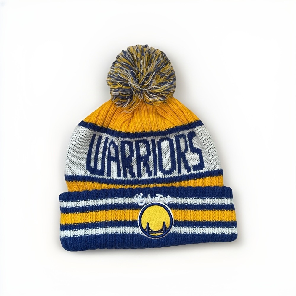 Golden State Warriors New Era Hardwood Classics Knit Pom Beanie Hat Cap Adult